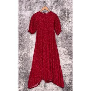 Free People Red Floral Midi Dress